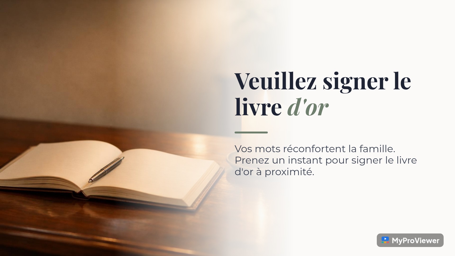 Veuillez signer le livre d'or