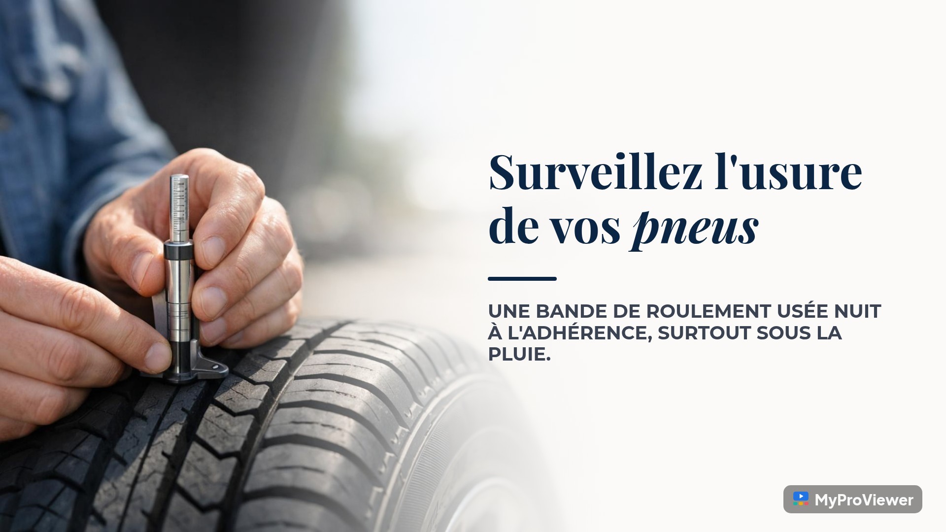 Surveillez l'usure de vos pneus
